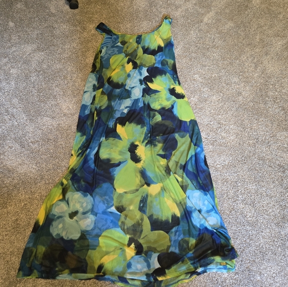 Glamour Blue and Green Floral Maxi Dress - Picture 5 of 5